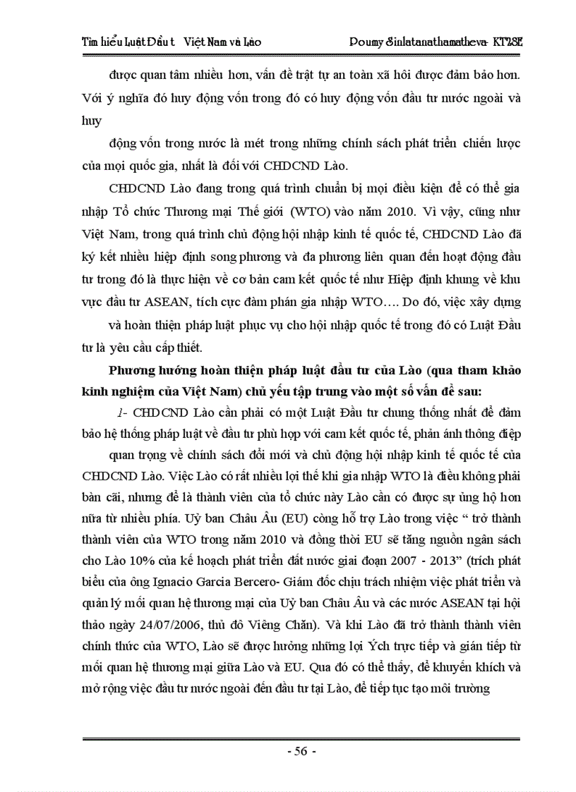 image for page Tìm hiểu pháp luật đầu tư của Việt Nam trong sự so sánh với pháp luật đầu tư của Lào
