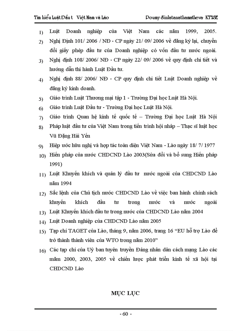 image for page Tìm hiểu pháp luật đầu tư của Việt Nam trong sự so sánh với pháp luật đầu tư của Lào