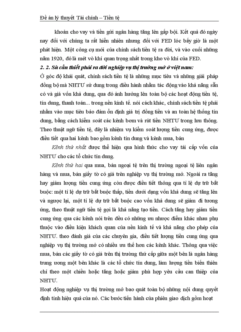 image for page Nghiệp vụ thị trường mở – trong điều hành chính sách tiền tệ