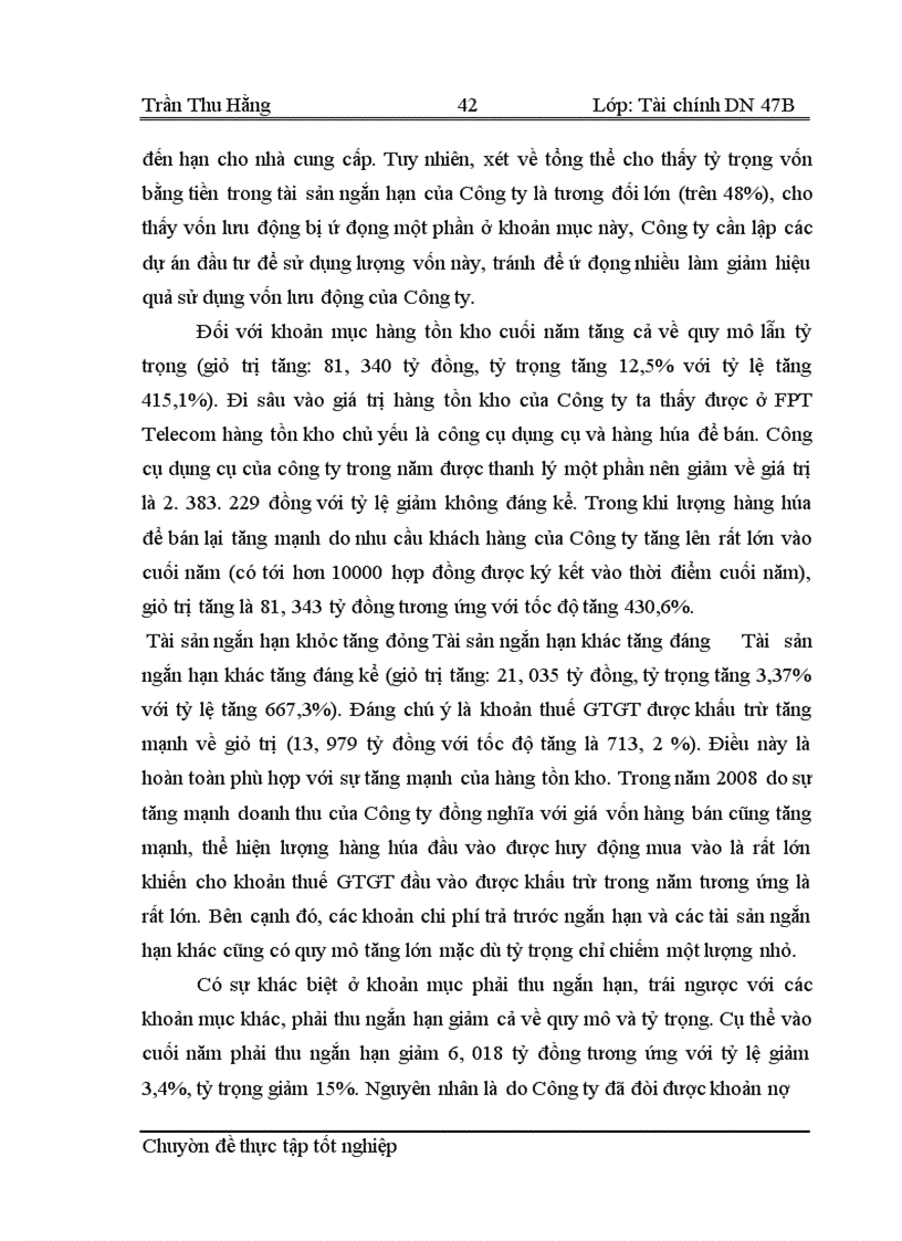 image for page Phân tích thực trạng tài chính của công ty cổ phần viễn thông FPT