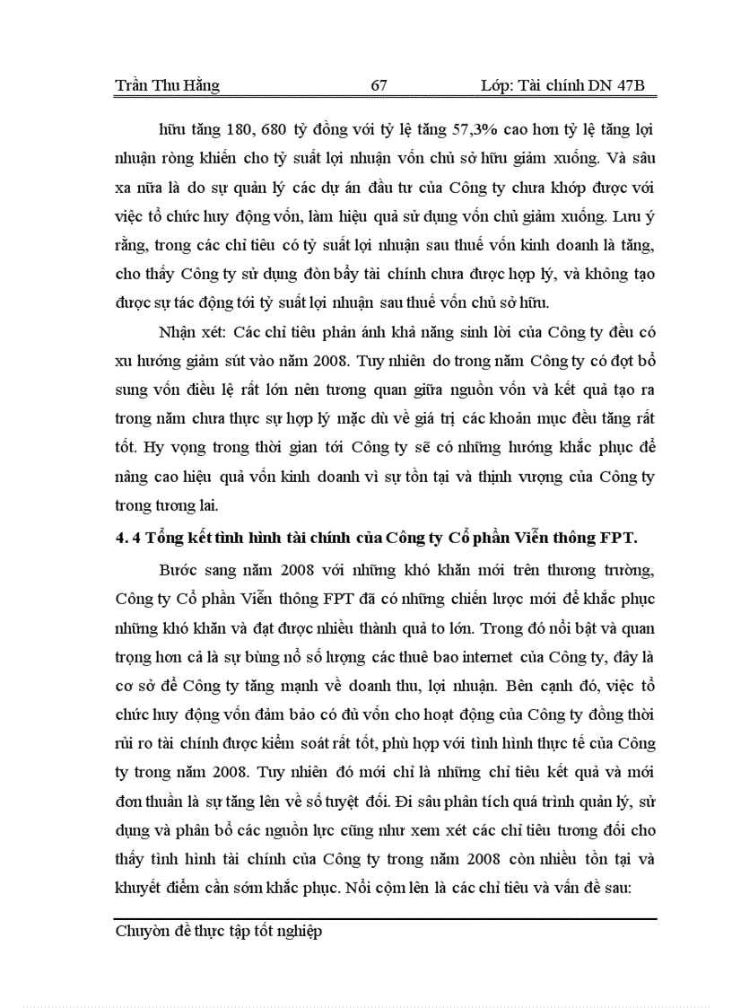 image for page Phân tích thực trạng tài chính của công ty cổ phần viễn thông FPT