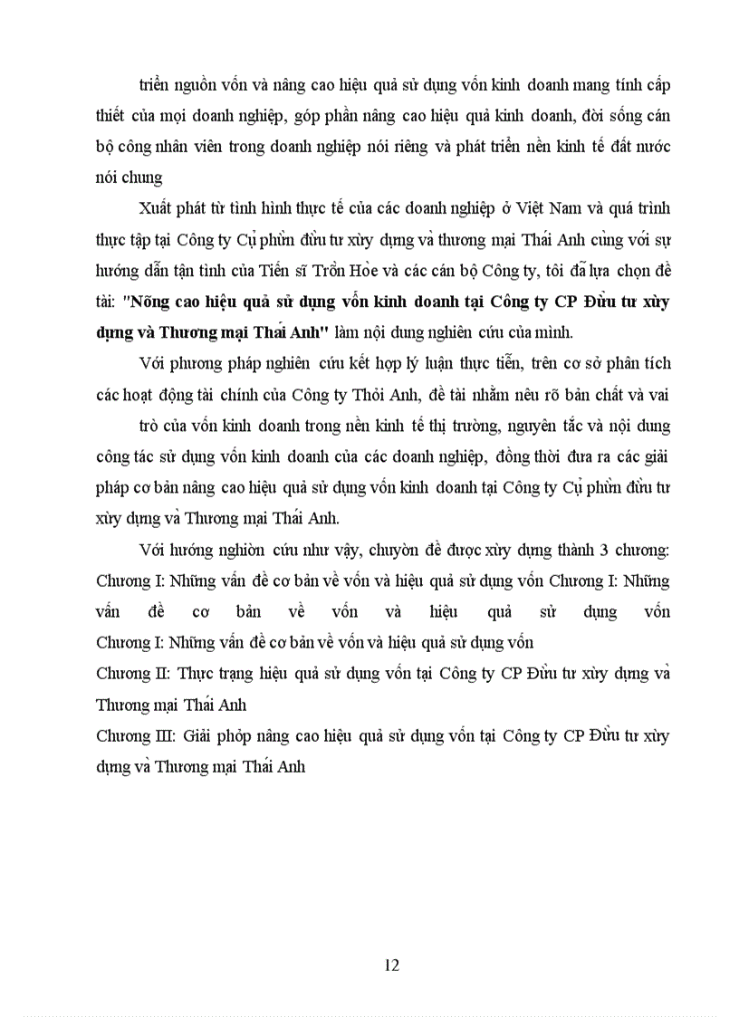 image for page Nâng cao hiệu quả sử dụng vốn tại công ty cổ phần đầu tư xây dựng và thương mại thái anh