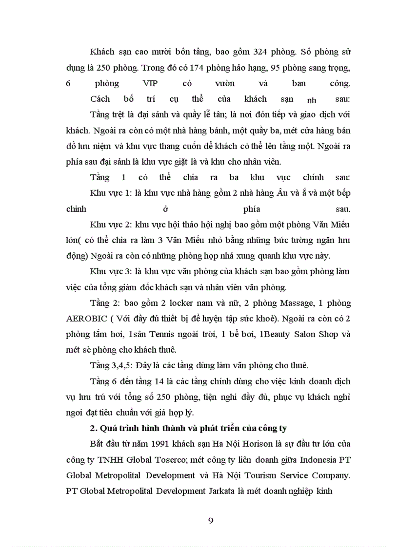 image for page Tình hình kinh doanh của khách sạn Hà Nội Horison