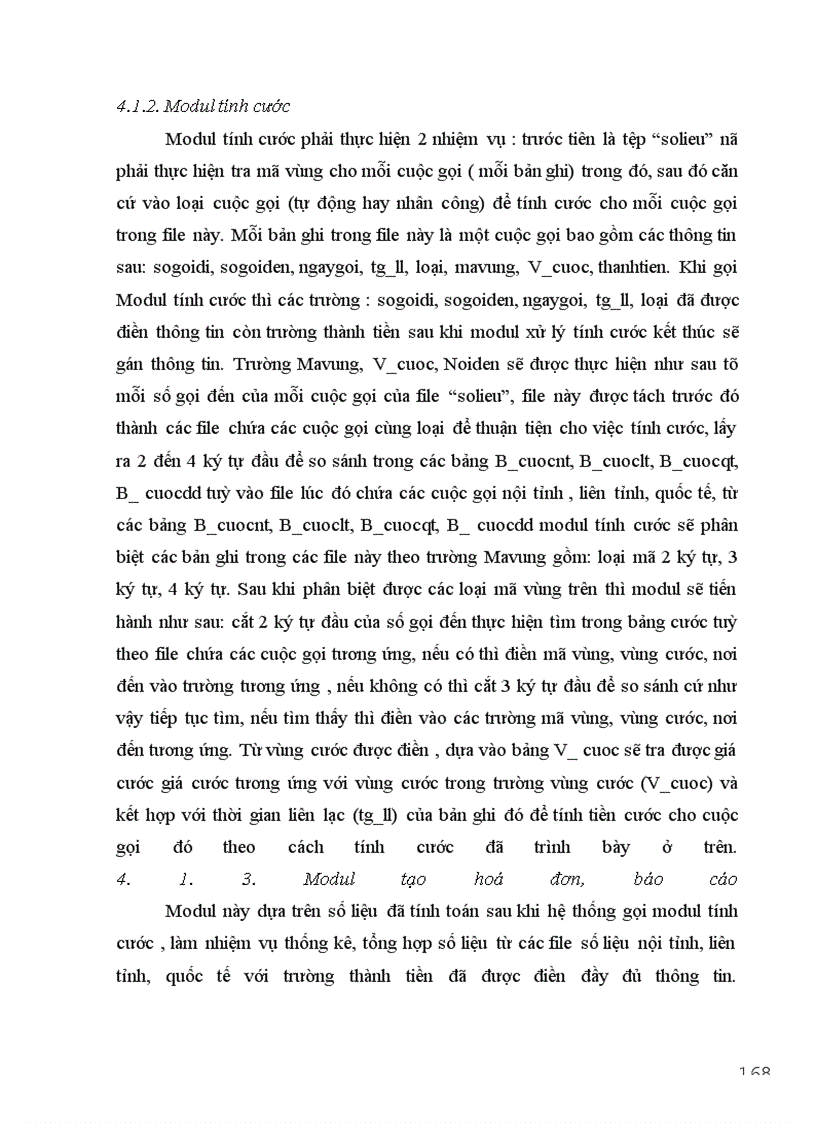 image for page Mô hình thực thể của hệ thống tính cước điện thoại