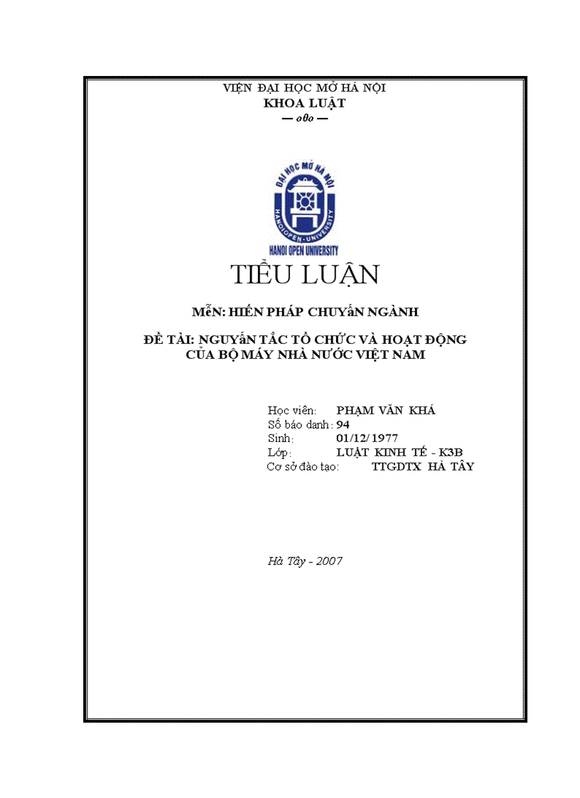 image for page Nguyên tắc tổ chức và hoạt động của bộ máy nhà nước việt nam