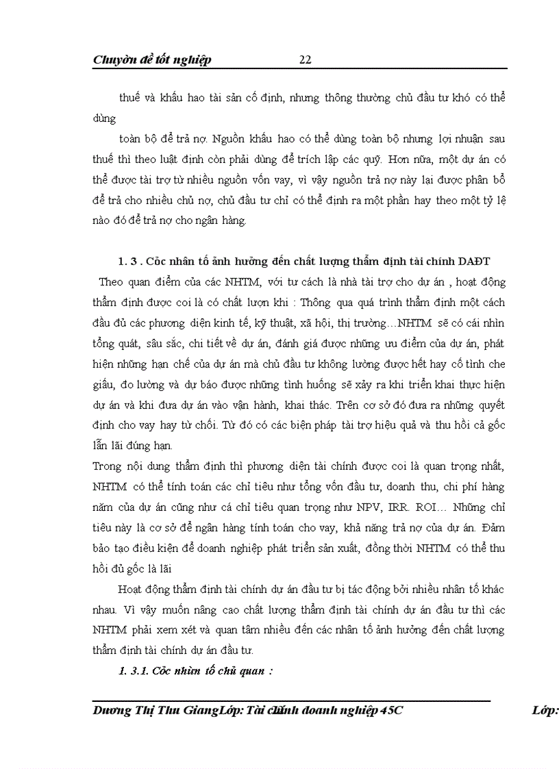 image for page Nâng cao chất lượng thẩm định tài chính dự án đầu tư tại NHĐT&PT Chi nhánh Hà Thành