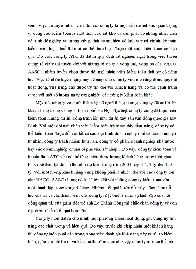 image for page Tổ chức bộ máy, tổ chức công tác kế toán của công ty ATC