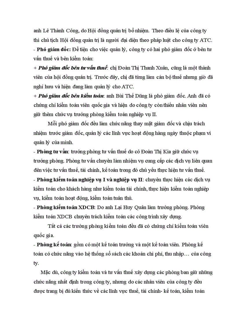 image for page Tổ chức bộ máy, tổ chức công tác kế toán của công ty ATC