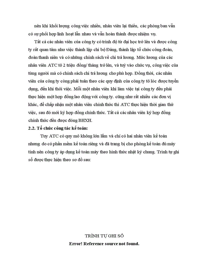 image for page Tổ chức bộ máy, tổ chức công tác kế toán của công ty ATC