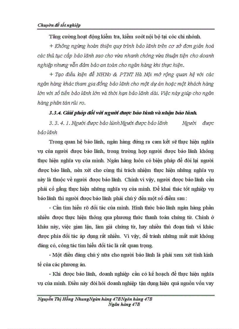 image for page Nâng cao chất lượng bảo lãnh tại ngân hàng Nông nghiệp & Phát triển nông thôn Hà Nội