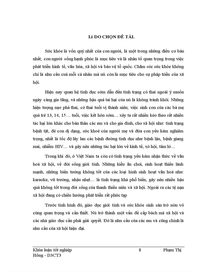 image for page Thực trạng nhu cầu chăm sóc giáo dục SKSS của học sinh THPT tại trường THPT Trương Định - Hoàng Mai - Hà Nội