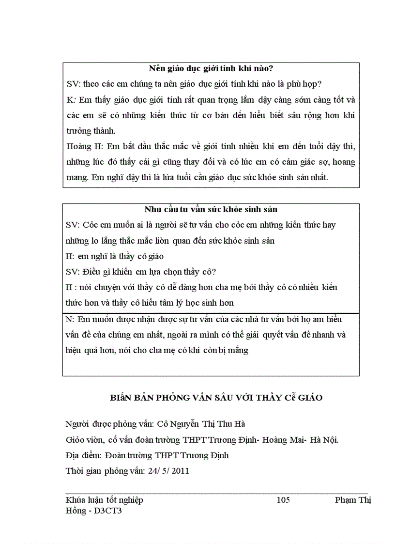 image for page Thực trạng nhu cầu chăm sóc giáo dục SKSS của học sinh THPT tại trường THPT Trương Định - Hoàng Mai - Hà Nội