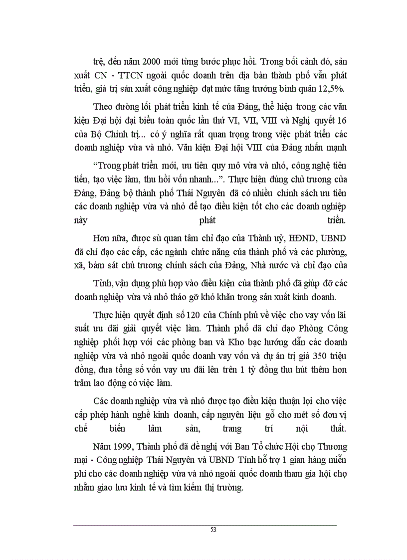 image for page Một số yếu tố thuộc môi trường sản xuất kinh doanh của các doanh nghiệp công nghiệp vừa và nhỏ trên địa bàn TP TN, thực trạng và giải pháp phát triển