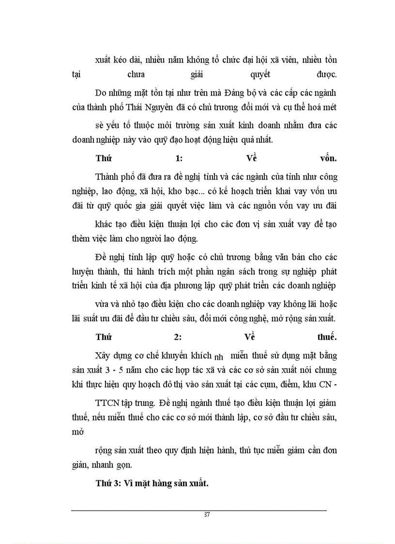 image for page Một số yếu tố thuộc môi trường sản xuất kinh doanh của các doanh nghiệp công nghiệp vừa và nhỏ trên địa bàn TP TN, thực trạng và giải pháp phát triển