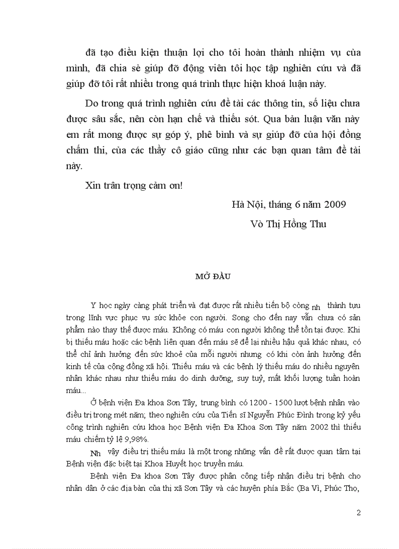 image for page Khảo sát tình hình thiếu máu của các bệnh nhân điều trị tại Bệnh viện Đa khoa Sơn Tây 6 tháng đầu năm 2008