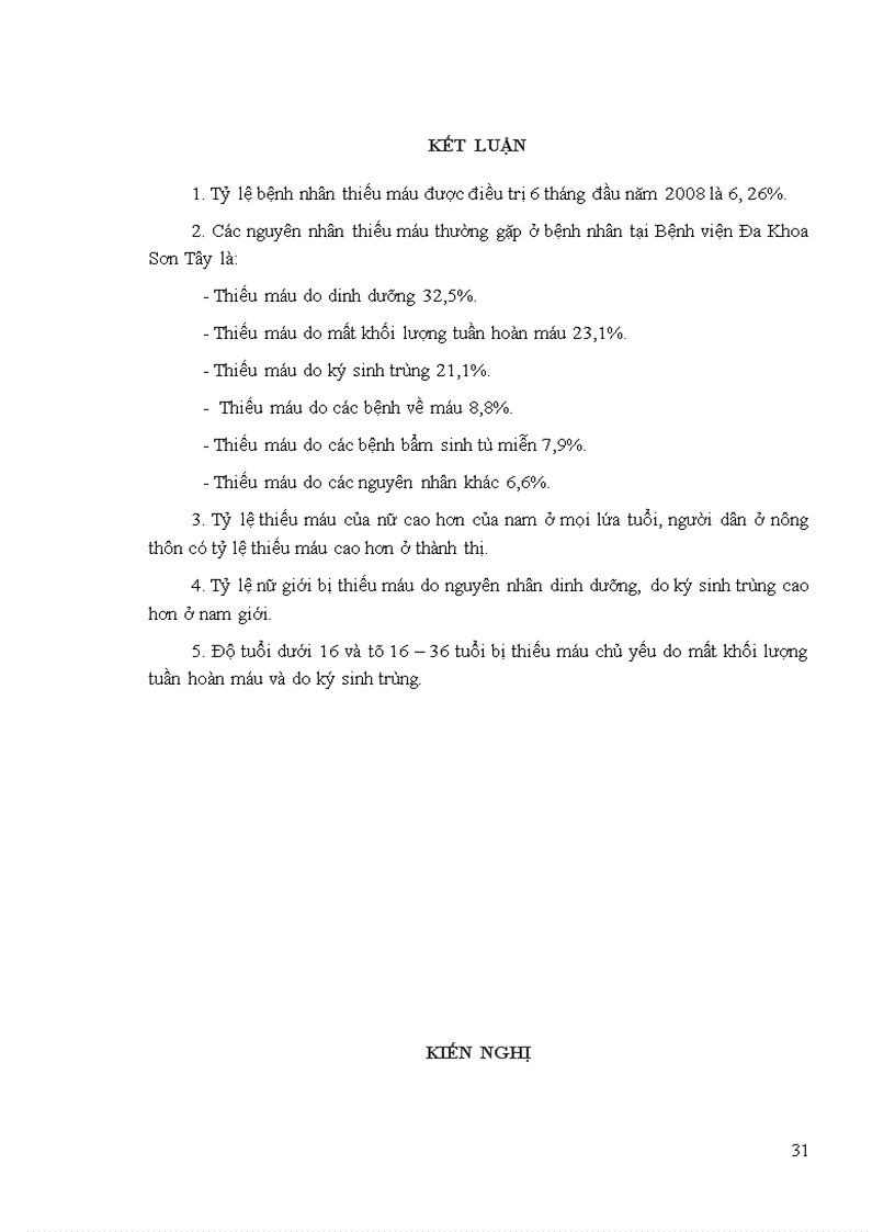 image for page Khảo sát tình hình thiếu máu của các bệnh nhân điều trị tại Bệnh viện Đa khoa Sơn Tây 6 tháng đầu năm 2008