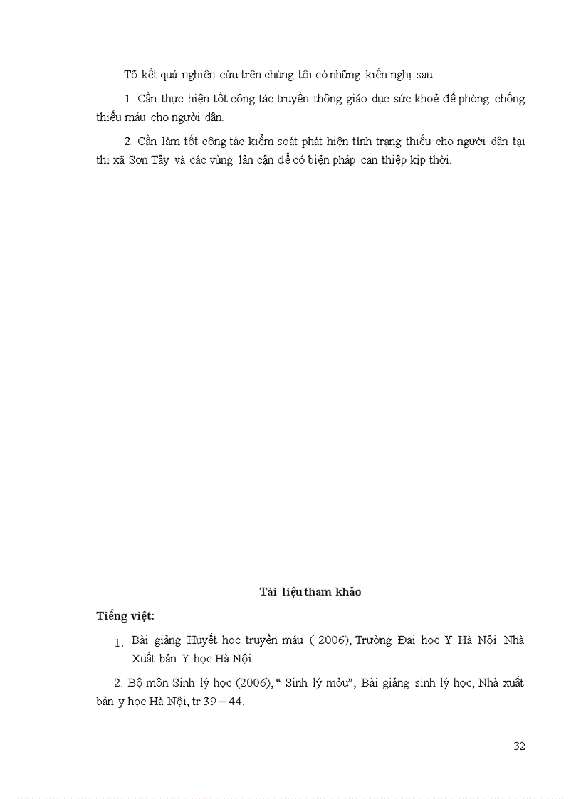 image for page Khảo sát tình hình thiếu máu của các bệnh nhân điều trị tại Bệnh viện Đa khoa Sơn Tây 6 tháng đầu năm 2008