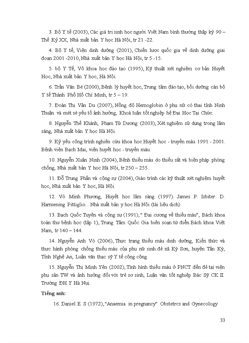 image for page Khảo sát tình hình thiếu máu của các bệnh nhân điều trị tại Bệnh viện Đa khoa Sơn Tây 6 tháng đầu năm 2008