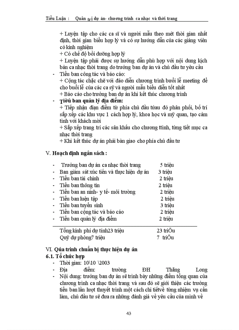 image for page Quản trị dự án- chương trình ca nhạc và thời trang