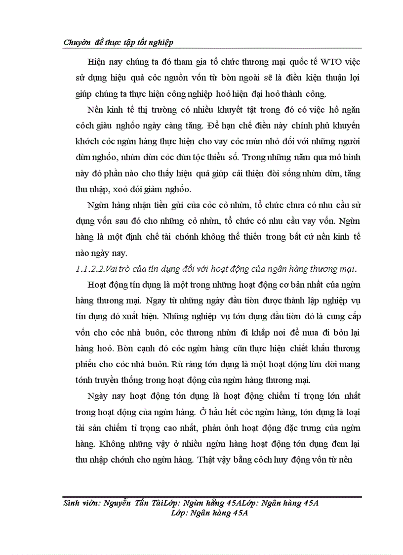 image for page Họat động cho vay theo hạn mức tín dụng tại NHNo&PTNT chi nhánh Thăng Long