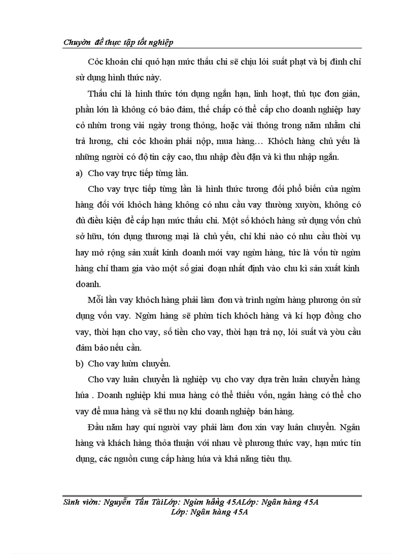 image for page Họat động cho vay theo hạn mức tín dụng tại NHNo&PTNT chi nhánh Thăng Long