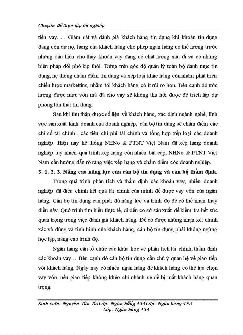 image for page Họat động cho vay theo hạn mức tín dụng tại NHNo&PTNT chi nhánh Thăng Long