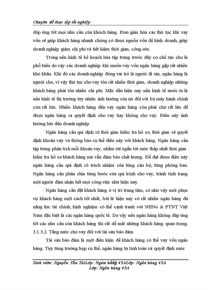 image for page Họat động cho vay theo hạn mức tín dụng tại NHNo&PTNT chi nhánh Thăng Long