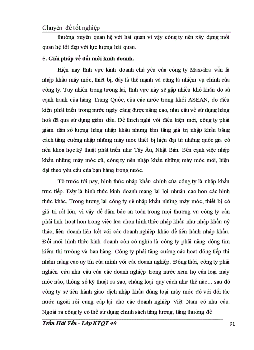 image for page Những giải pháp chủ yếu hoàn thiện hoạt động nhập khẩu máy móc, thiết bị của công ty thương mại Việt - Nhật (Maxvitra Co., Ltd)