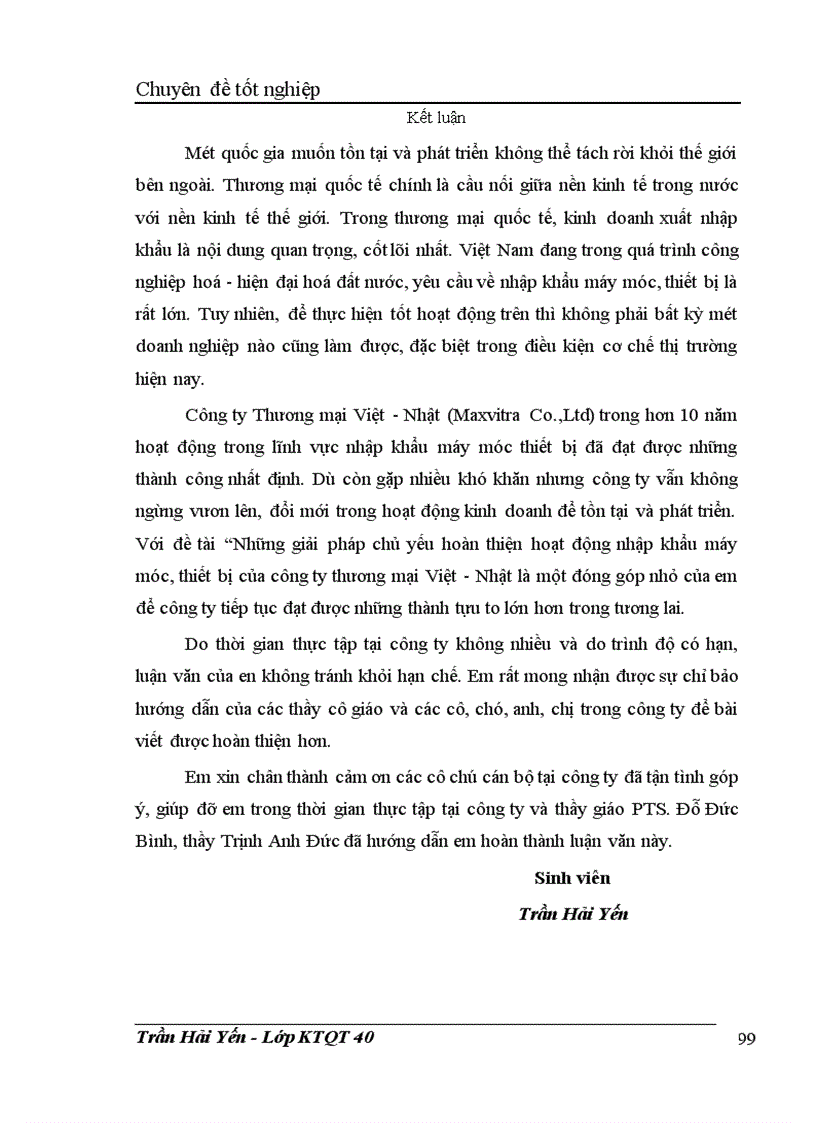 image for page Những giải pháp chủ yếu hoàn thiện hoạt động nhập khẩu máy móc, thiết bị của công ty thương mại Việt - Nhật (Maxvitra Co., Ltd)