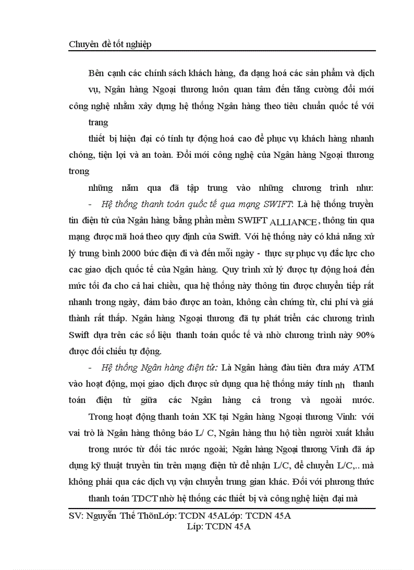 image for page Hoàn thiện thanh toán quốc tế bằng phương thức tín dụng chứng từ tại Chi nhánh Ngân hàng Ngoại thương Vinh