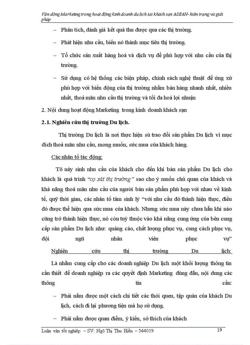 image for page Vận dụng Marketing trong hoạt động kinh doanh khách sạn – Du lịch tại khách sạn ASEAN- hiện trạng và giải pháp