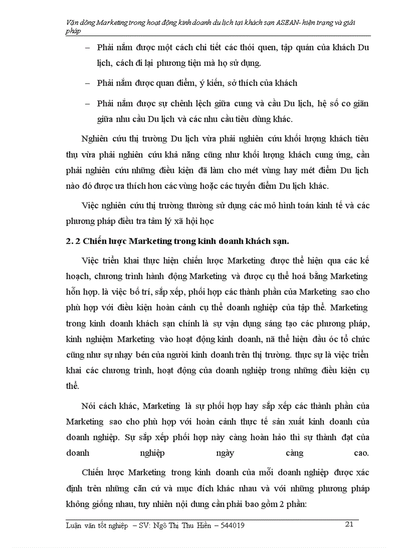 image for page Vận dụng Marketing trong hoạt động kinh doanh khách sạn – Du lịch tại khách sạn ASEAN- hiện trạng và giải pháp