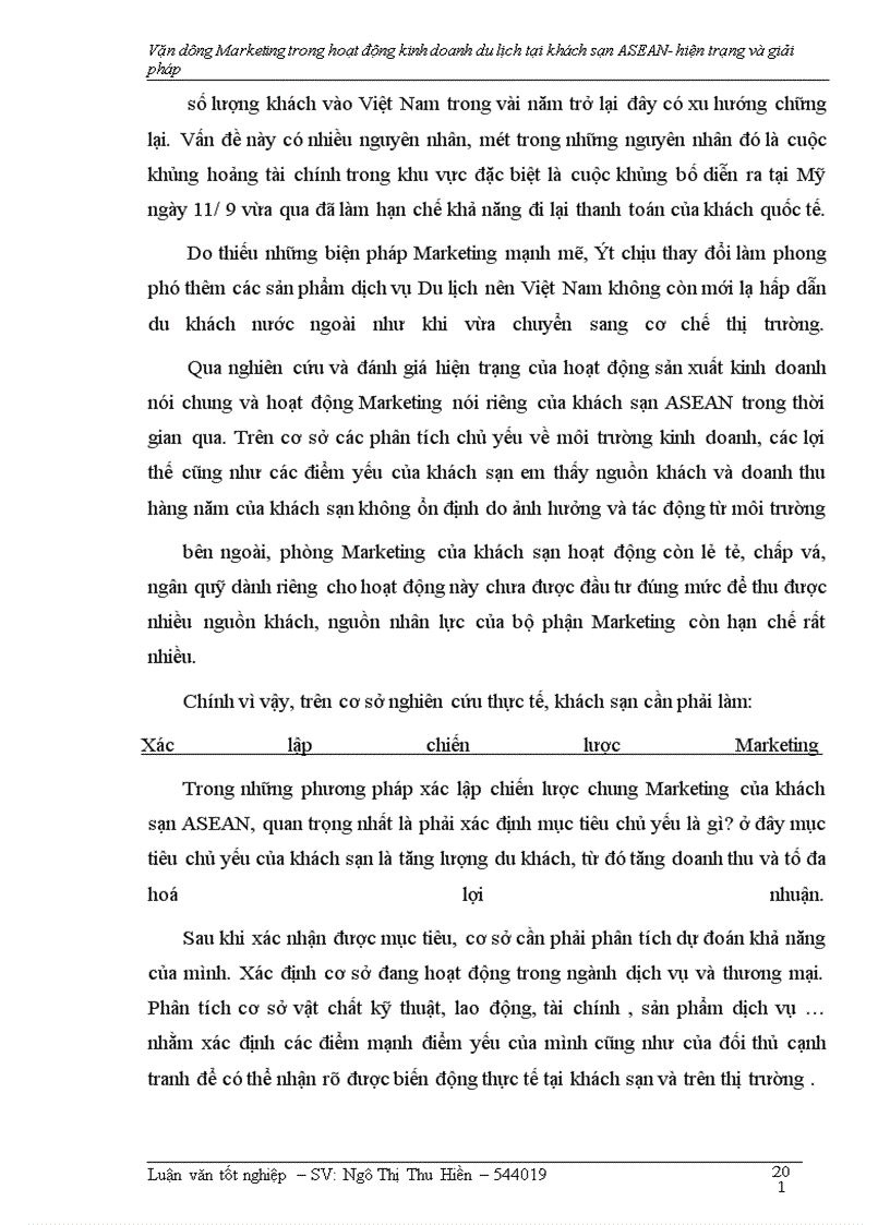image for page Vận dụng Marketing trong hoạt động kinh doanh khách sạn – Du lịch tại khách sạn ASEAN- hiện trạng và giải pháp
