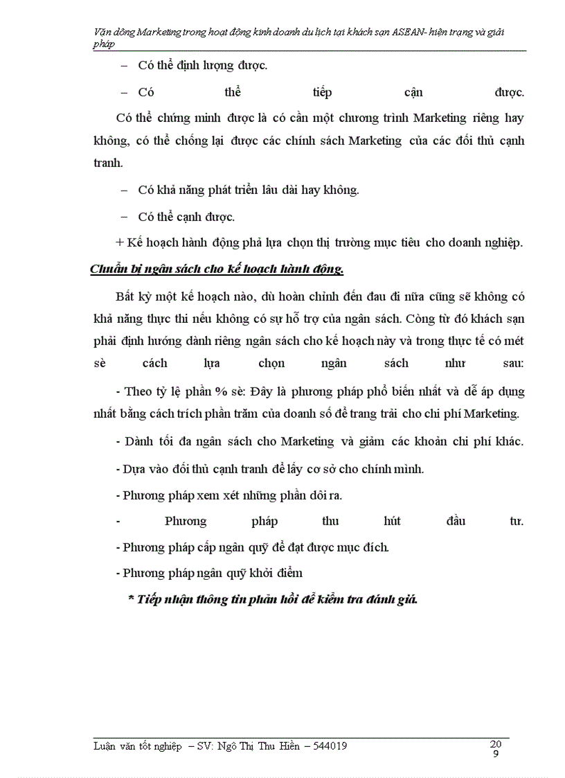 image for page Vận dụng Marketing trong hoạt động kinh doanh khách sạn – Du lịch tại khách sạn ASEAN- hiện trạng và giải pháp