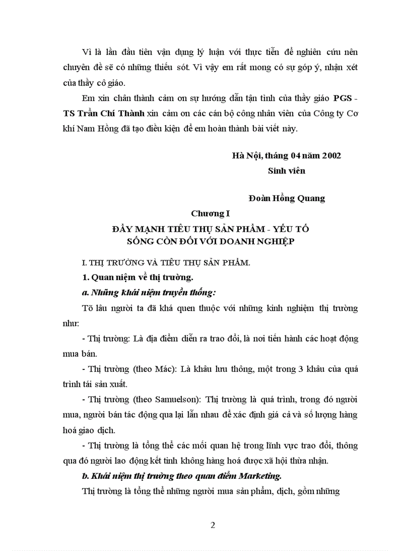 image for page Một số ý kiến hoàn thiện công tác tiêu thụ sản phẩm tại Công ty Cơ khí Nam Hồng