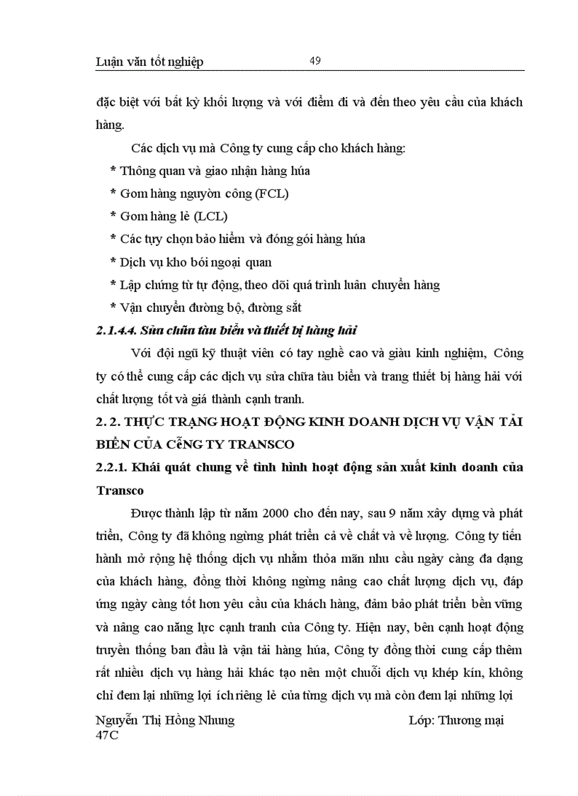 image for page Một số giải pháp nhằm nâng cao hiệu quả kinh doanh dịch vụ vận tải biển của Công ty Cổ phần Dịch vụ vận tải và Thương mại TRANSCO