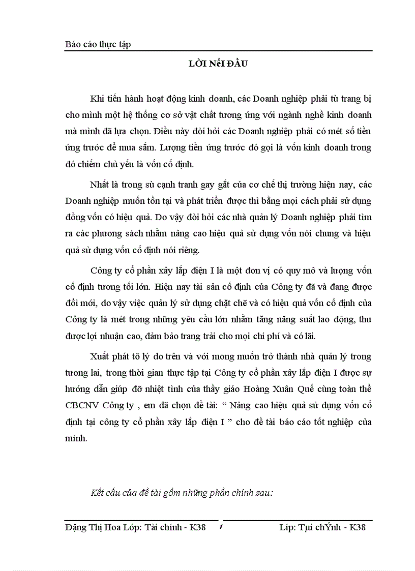 image for page Nâng cao hiệu quả sử dụng vốn cố định tại công ty cổ phần xây lắp điện I