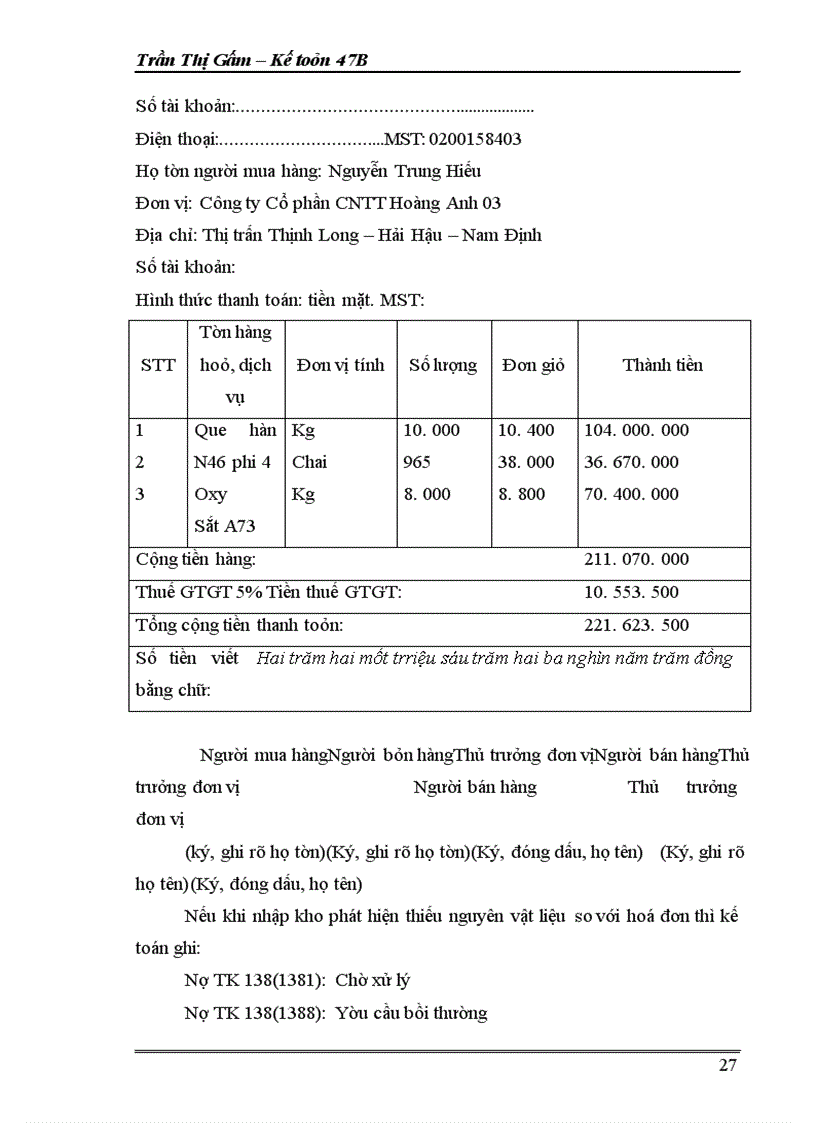 image for page Hoàn thiện kế toán nguyên vật liệu tại Công ty Cổ phần CNTT Hoàng Anh 03