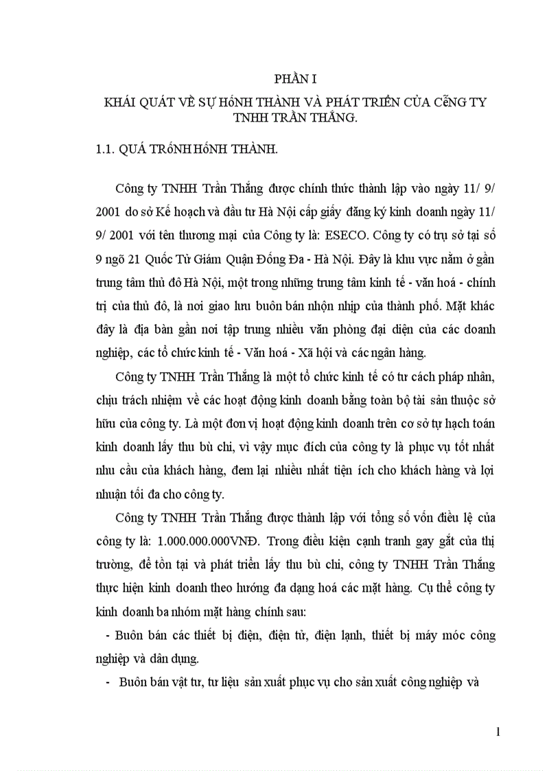 image for page Tình hình hoạt động kinh doanh của công ty tnhh trần thắng