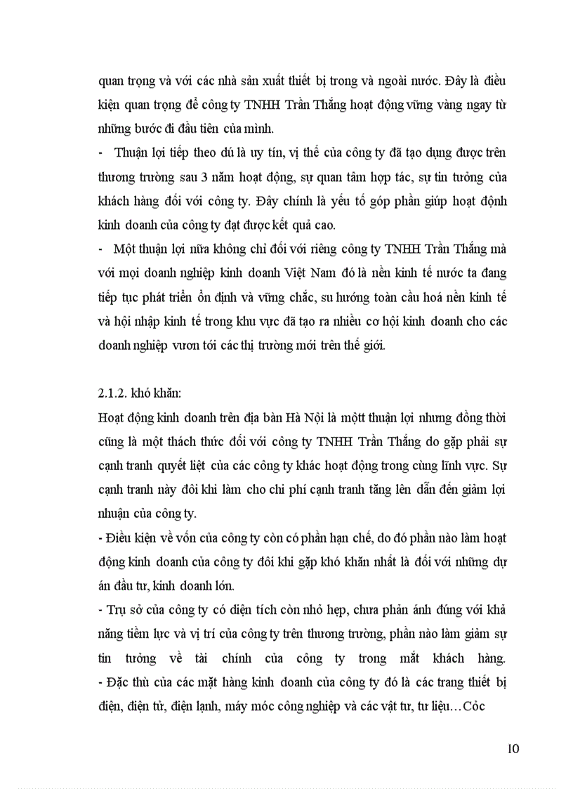 image for page Tình hình hoạt động kinh doanh của công ty tnhh trần thắng