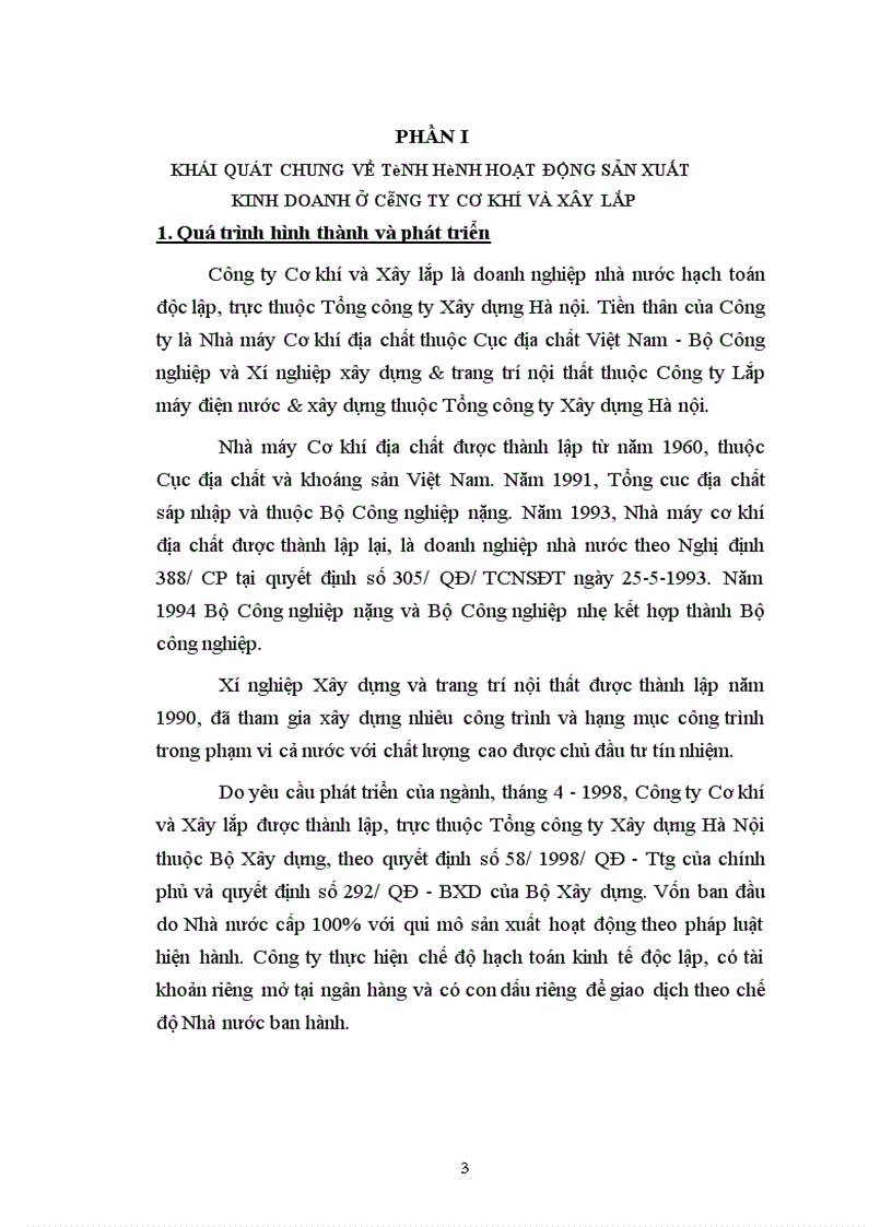 image for page Tình hình hoạt động sản xuất kinh doanh ở công ty cơ khí và xây lắp