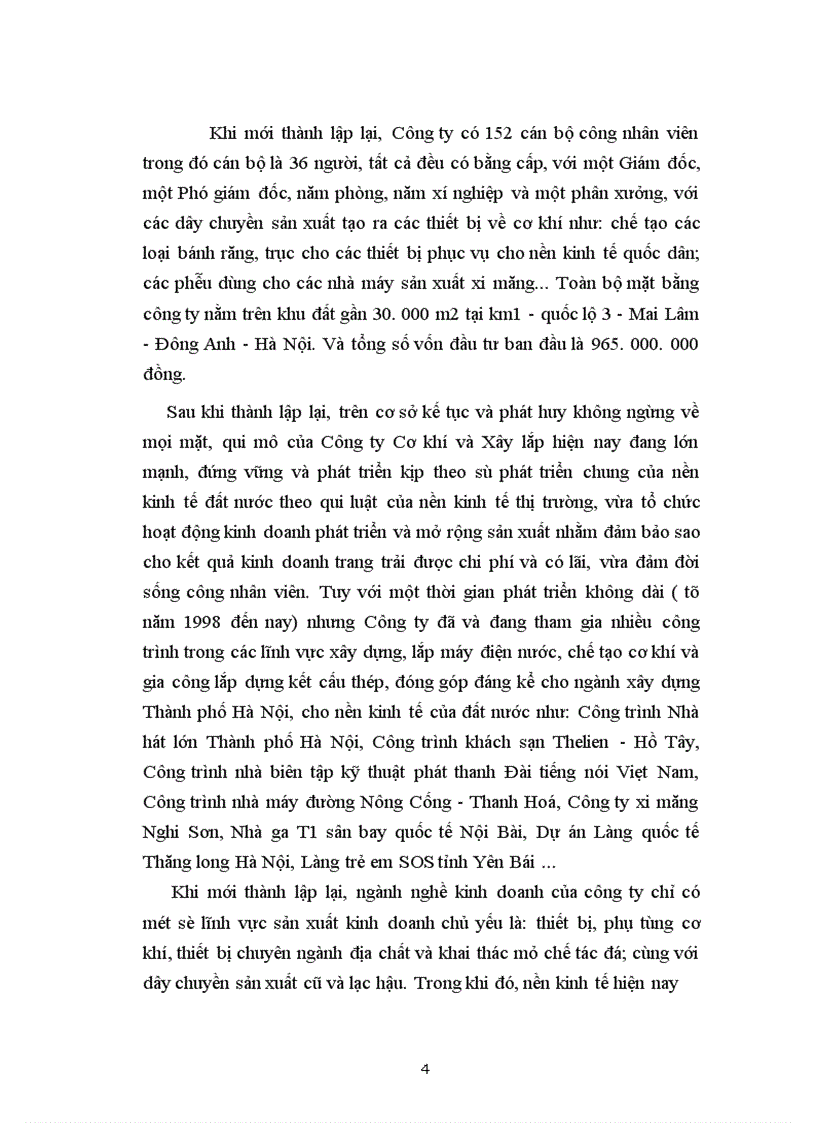 image for page Tình hình hoạt động sản xuất kinh doanh ở công ty cơ khí và xây lắp