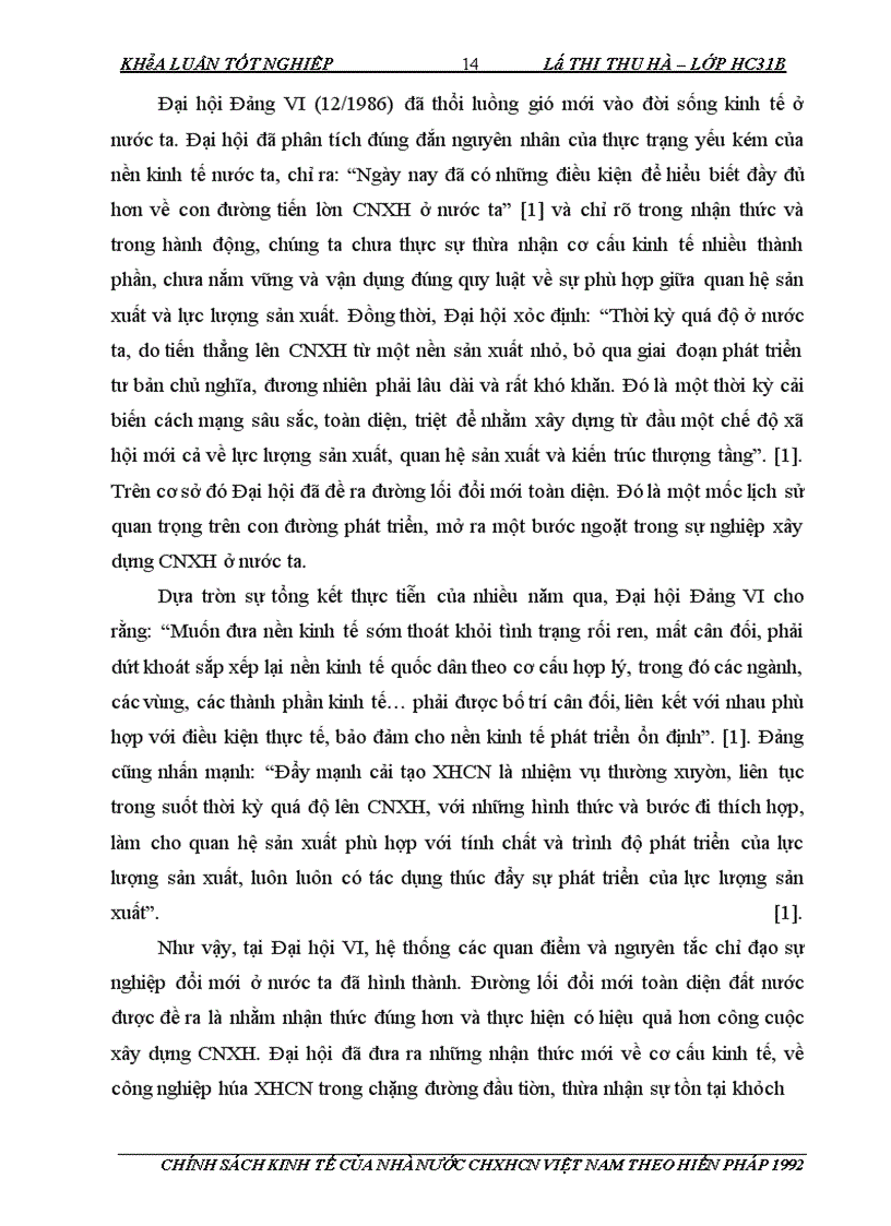 image for page Chính sách kinh tế của Nhà nước cộng hoà xã hội chủ nghĩa Việt Nam theo Hiến pháp 1992