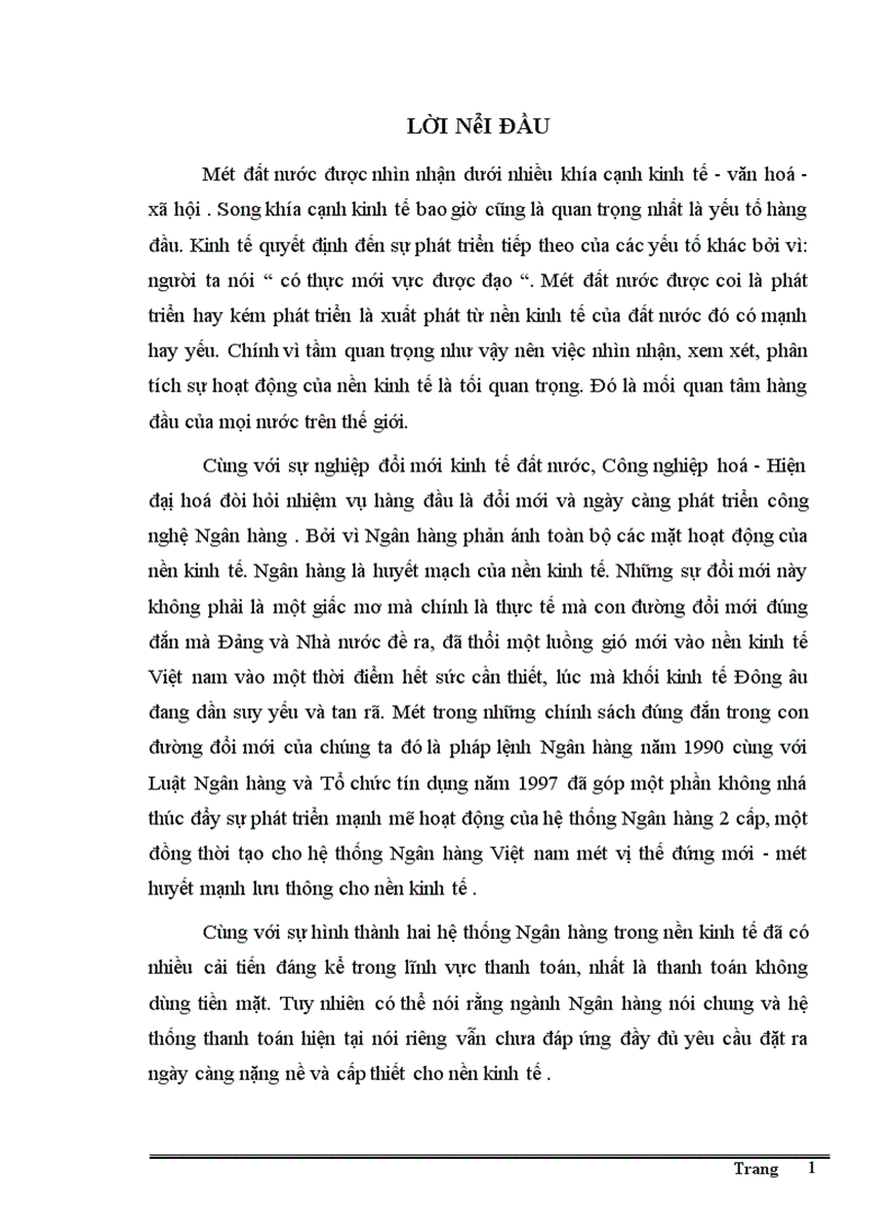 image for page Giải pháp nhằm đẩy nhanh tiến trình hiện đại hoá công tác thanh toán của hệ thống NHNN Việt nam theo hướng phát triển của công nghệ thông tin.
