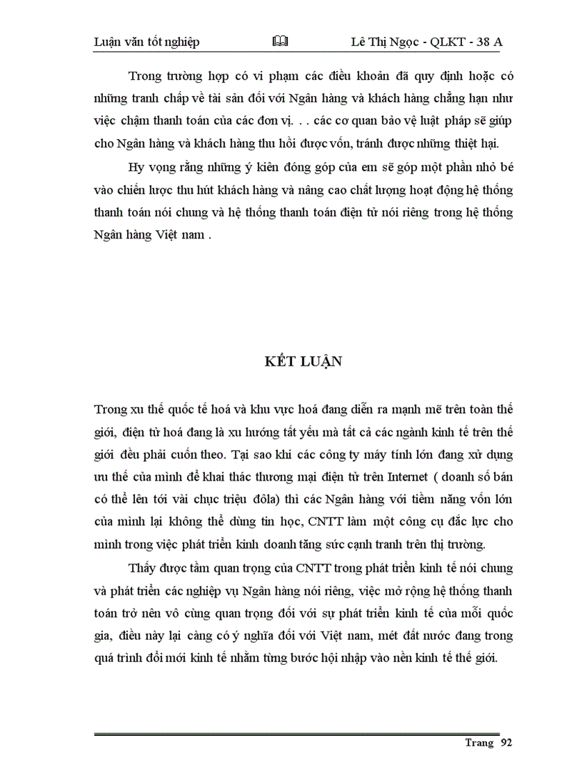 image for page Giải pháp nhằm đẩy nhanh tiến trình hiện đại hoá công tác thanh toán của hệ thống NHNN Việt nam theo hướng phát triển của công nghệ thông tin.
