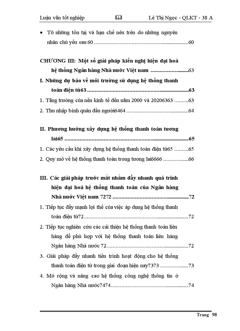 image for page Giải pháp nhằm đẩy nhanh tiến trình hiện đại hoá công tác thanh toán của hệ thống NHNN Việt nam theo hướng phát triển của công nghệ thông tin.