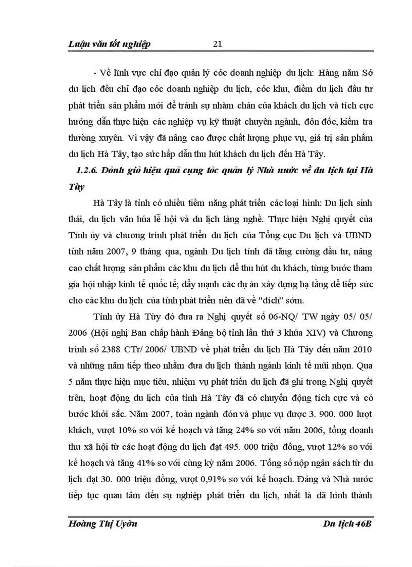 image for page Hoàn thiện công tác quản lý nhà nước về du lịch của Sở du lịch Hà Tây đối với khu du lịch Chùa Thầy