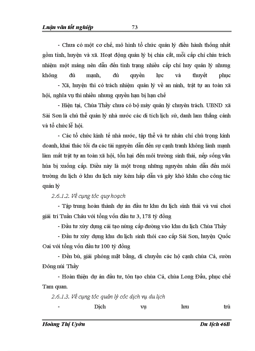 image for page Hoàn thiện công tác quản lý nhà nước về du lịch của Sở du lịch Hà Tây đối với khu du lịch Chùa Thầy
