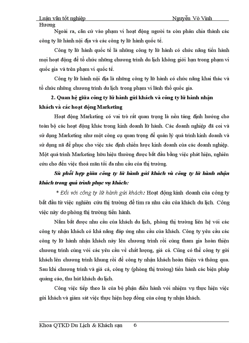 image for page Áp dụng Makerting - Mix trong hoạt động kinh doanh lữ hành tại Công ty Điều hành Hướng dẫn du lịch Vinatour