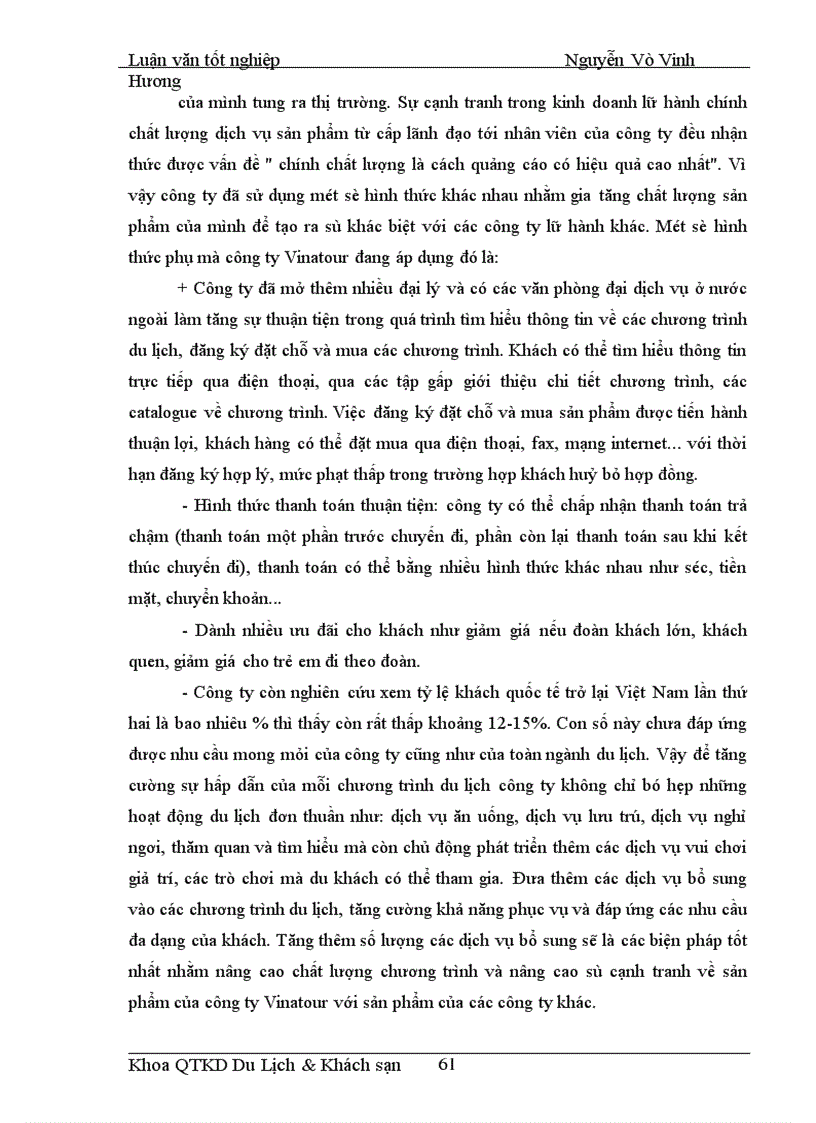 image for page Áp dụng Makerting - Mix trong hoạt động kinh doanh lữ hành tại Công ty Điều hành Hướng dẫn du lịch Vinatour